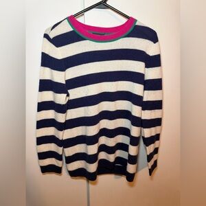 Halogen 100% Cashmere Sweater Striped Size Large Petite.